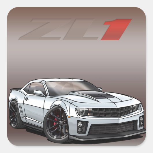 White_ZL1 Vierkante Sticker (Voorkant)