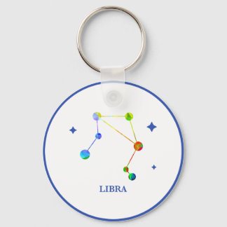 White Zodiac Libra Rainbow Sleutelhanger