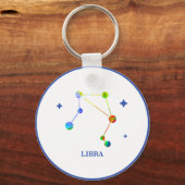 White Zodiac Libra Rainbow Sleutelhanger (Voorkant)