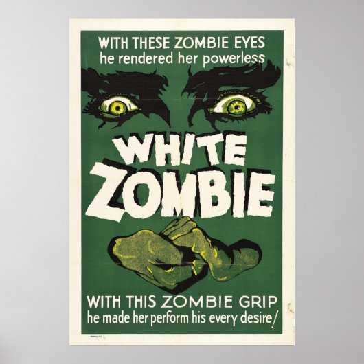 White Zombie 1932  film poster (Voorkant)
