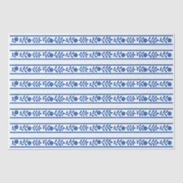 Whiteblue Bone Inlay Floral Border Decoupage Paper Tissuepapier