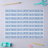 Whiteblue Bone inlay Floral Border Decoupage Paper Tissuepapier (Craft)