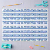 Whiteblue Bone Inlay Floral Border Decoupage Paper Tissuepapier (Craft)