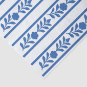 Whiteblue Bone Inlay Floral Border Decoupage Paper Tissuepapier (Detail)