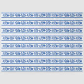 Whiteblue Bone Inlay Floral Border Decoupage Paper Tissuepapier (Voorkant)