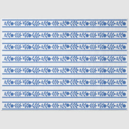Whiteblue Bone Inlay Floral Border Decoupage Paper Tissuepapier