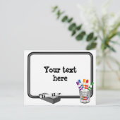 Whiteboard Briefkaart, Pas uw bericht aan Briefkaart (Staand voorkant)