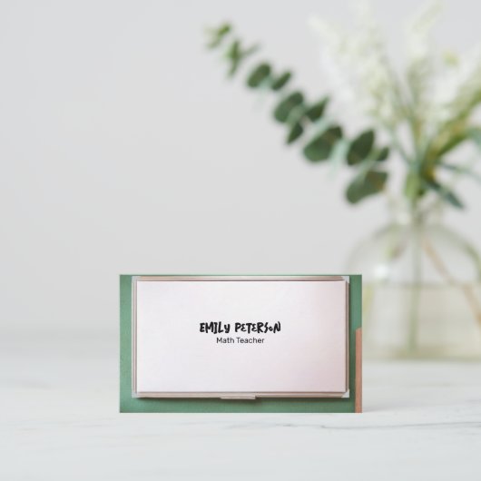 Whiteboard schoolleraar met QR-code Visitekaartje (Staand voorkant)