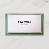 Whiteboard schoolleraar met QR-code Visitekaartje (Voorkant)