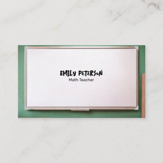 Whiteboard schoolleraar met QR-code Visitekaartje (Voorkant)