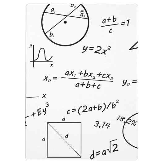 whiteboard van de wiskunde klembord (Achterkant)