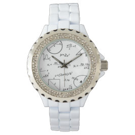 Whiteboard Vrouwen Strass Wit emaille Horloge