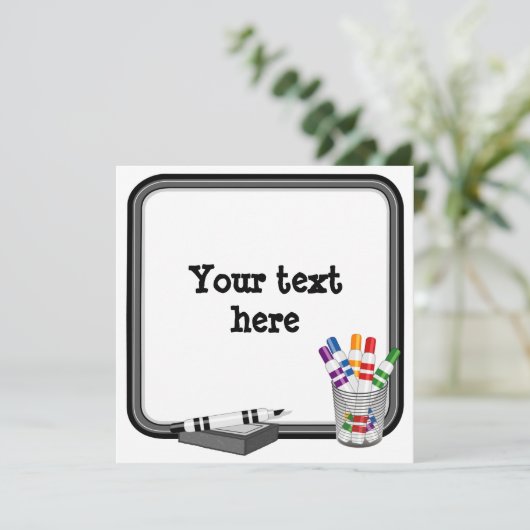 Whiteboardkaarten, jouw tekst aanpassen (Staand voorkant)