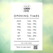 WhiteBusiness openingstijden logo en qr code Raamsticker (Vel 3)