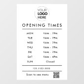 WhiteBusiness openingstijden logo en qr code Raamsticker (Vel)