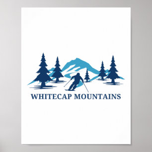 Whitecap Mountains Wisconsin Ski Resort Skien Ski Poster