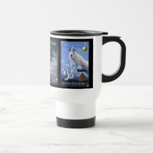 WhiteCapricorn Zodiac Travel Mug Reisbeker