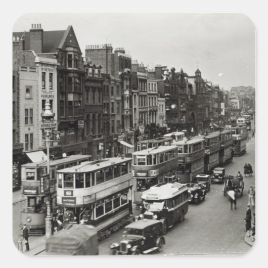 Whitechapel High Street, Londen, c.1930 Vierkante Sticker (Voorkant)