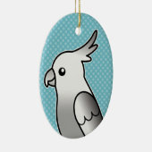 Whiteface Cartoon Cockatiel Parrot Bird Keramisch Ornament (Rechts)