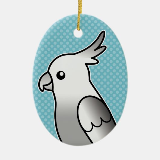 Whiteface Cartoon Cockatiel Parrot Bird Keramisch Ornament (Voorkant)