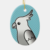 Whiteface Cartoon Cockatiel Parrot Bird Keramisch Ornament (Achterkant)