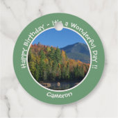 Whiteface Mountain, Adirondack Herfst Feest Items Bedankjes Labels (Achterkant)