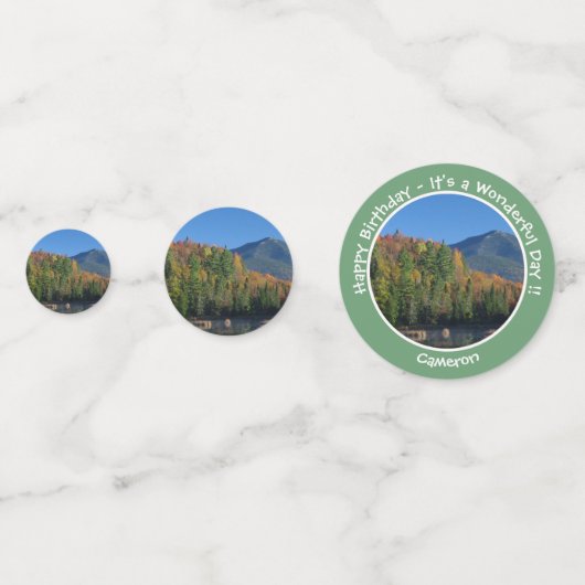 Whiteface Mountain, Adirondack Herfst Feest Items Confetti (Achterkanten)