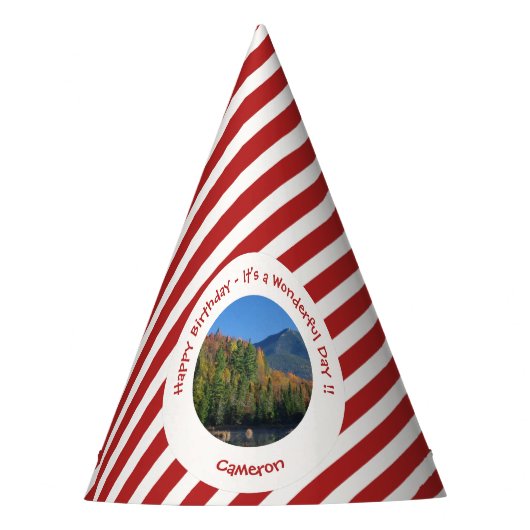 Whiteface Mountain, Adirondack Herfst Feest Items Feesthoedjes (Voorkant)