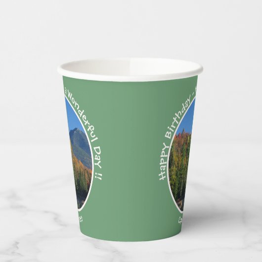 Whiteface Mountain, Adirondack Herfst Feest Items Papieren Bekers (Links)