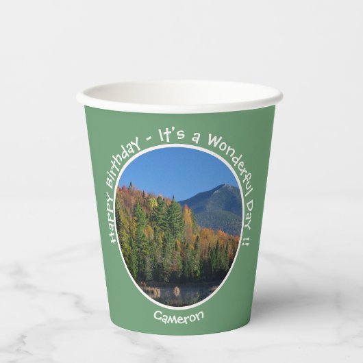 Whiteface Mountain, Adirondack Herfst Feest Items Papieren Bekers (Voorkant)