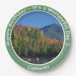 Whiteface Mountain, Adirondack Herfst Feest Items Papieren Bordje
