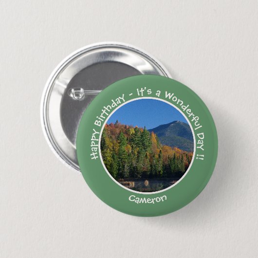 Whiteface Mountain, Adirondack Herfst Feest Items Ronde Button 5,7 Cm (Voorkant /achterkant)