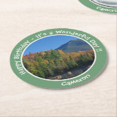 Whiteface Mountain, Adirondack Herfst Feest Items Ronde Kartonnen Onderzetter (Gebogen)