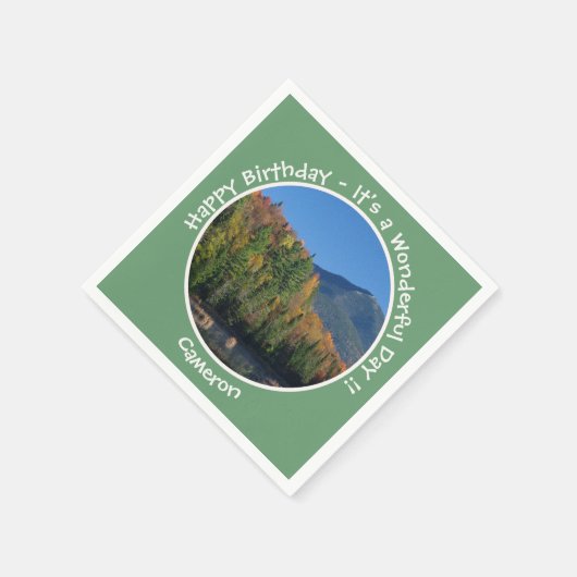 Whiteface Mountain, Adirondack Herfst Feest Items Servet (Hoek)