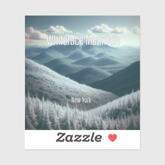 Whiteface Mountain New York 3 inch Vinyl Sticker (Vel)