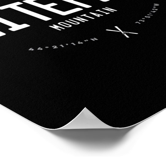 Whiteface Mountain New York Graphic Distressed Vin Poster (Hoek)