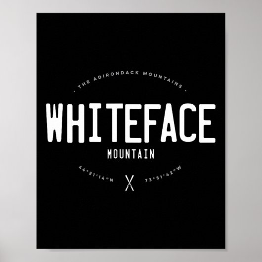 Whiteface Mountain New York Graphic Distressed Vin Poster (Voorkant)
