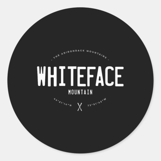 Whiteface Mountain New York Graphic Distressed Vin Ronde Sticker (Voorkant)
