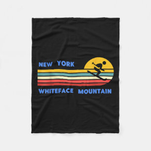 Whiteface Mountain New York Skien Skiloper Ski Ret Fleece Deken