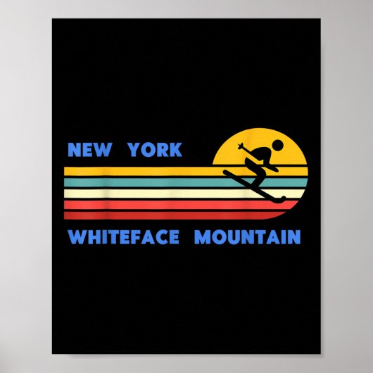 Whiteface Mountain New York Skiën Skiloper Ski Ret Poster (Voorkant)