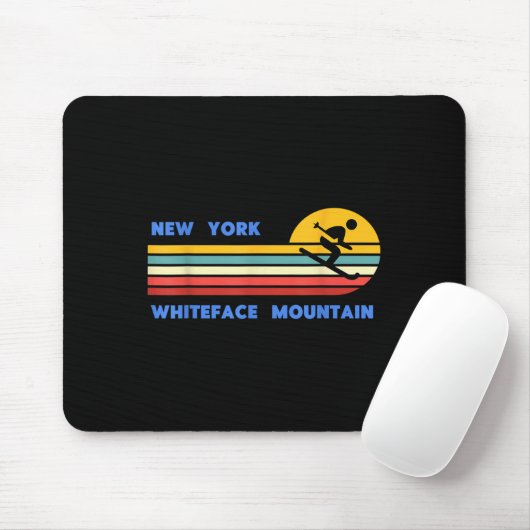 Whiteface Mountain New York Skiing Skier Ski Retro Muismat (Met muis)