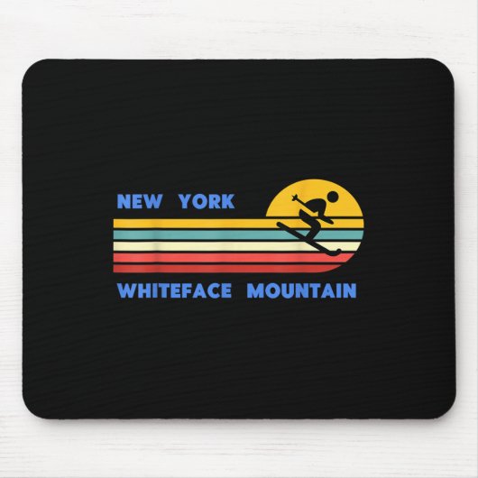 Whiteface Mountain New York Skiing Skier Ski Retro Muismat (Voorkant)