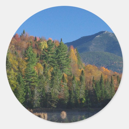 Whiteface Mountain over Little Cherrypatch Pond Ronde Sticker (Voorkant)