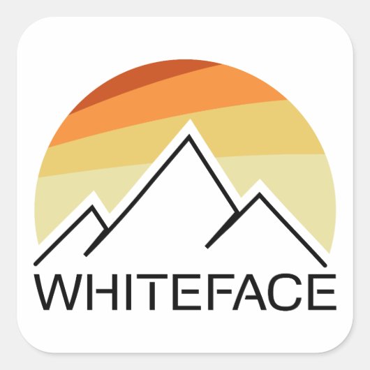 Whiteface Mountain Retro Vierkante Sticker (Voorkant)