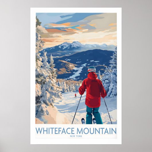 Whiteface Mountain Ski Muur Kunst Ski Print 1 (Voorkant)