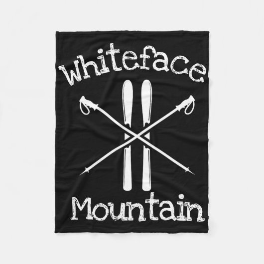 Whiteface Mountain Skisport Ski Skiër Stokken Rust Fleece Deken (Voorkant)