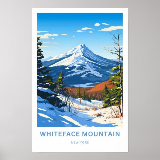Whiteface Mountains New York Travel Print (Voorkant)