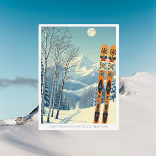 Whiteface New York ski vakantie ansichtkaart Briefkaart