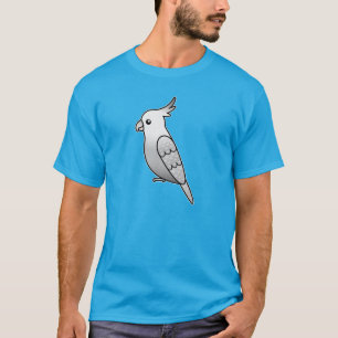 Whiteface Parel Cartoon Cockatiel Papegaai Vogel T-shirt