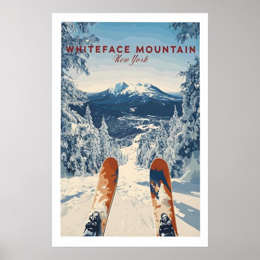 Whiteface Sneeuw Scene Bergprint 1 Poster (Voorkant)